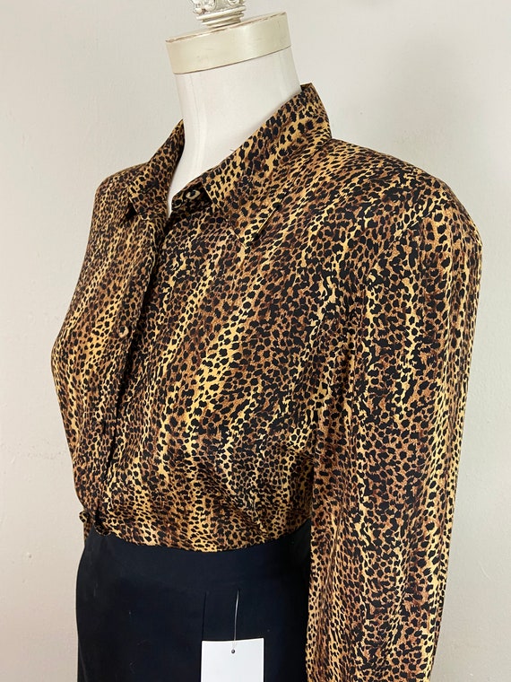 Vintage Early 90s Chita Animal Print 100% Silk Lo… - image 4