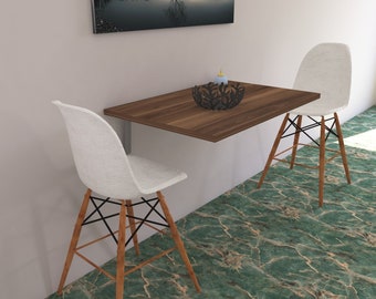 study table on wall Wall Hanging Table, Wall Folding Kitchen Table, Wall Hanging Dining Table, Wall Folding Desk, Space Saving Table, Modern Laptop Wall Desk