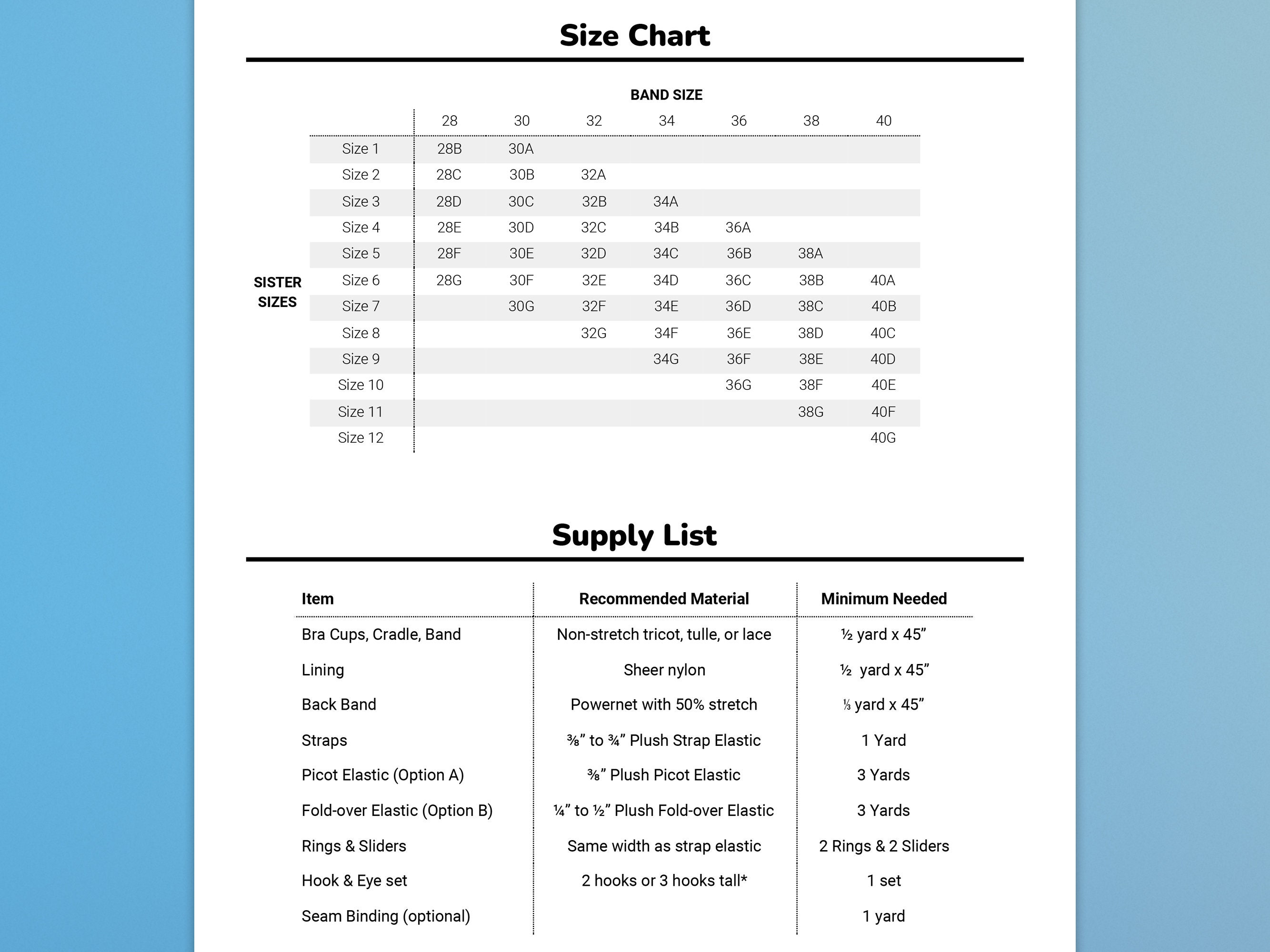 Basil Wireless Bra Sizes 28B-40G Sewing Pattern PDF Bra Making - Etsy