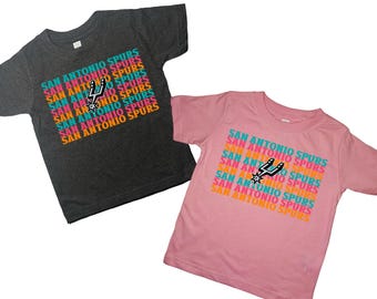 Kids' San Antonio Spurs Basketball Shirt | Youth + Toddler + Baby | Graphic Print Shirt | Onesie