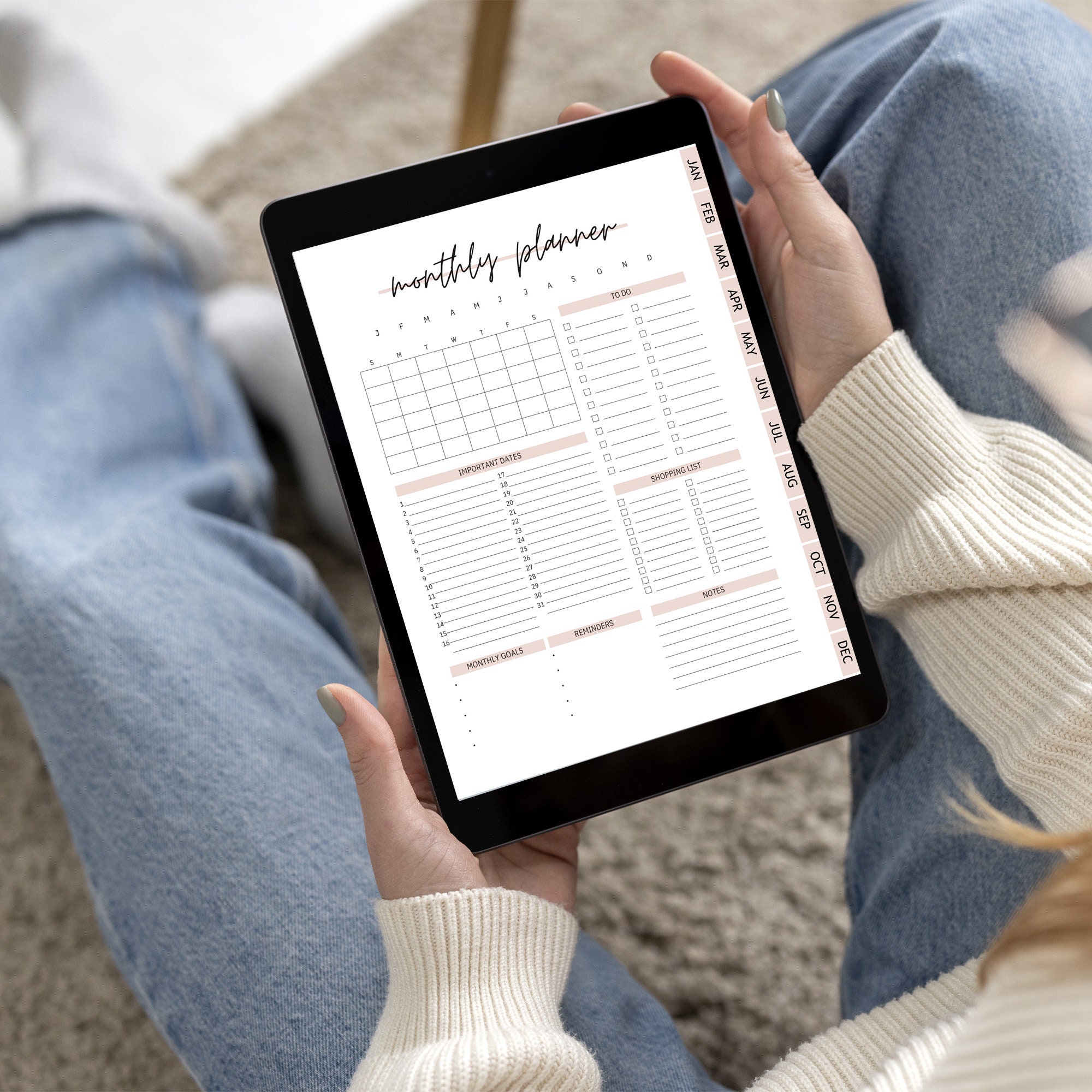 UNDATED Digital Planner | Digital File | Simple and Clean Design ...