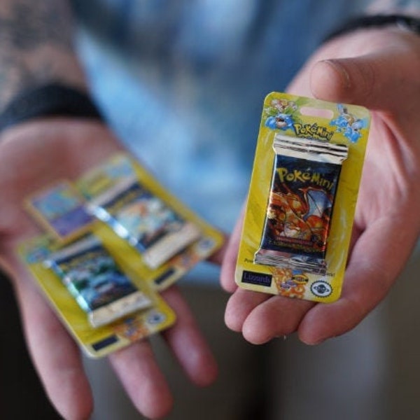 Mini Pokámini card parody replica Booster Packs with Googly Eyes (22mm wide)