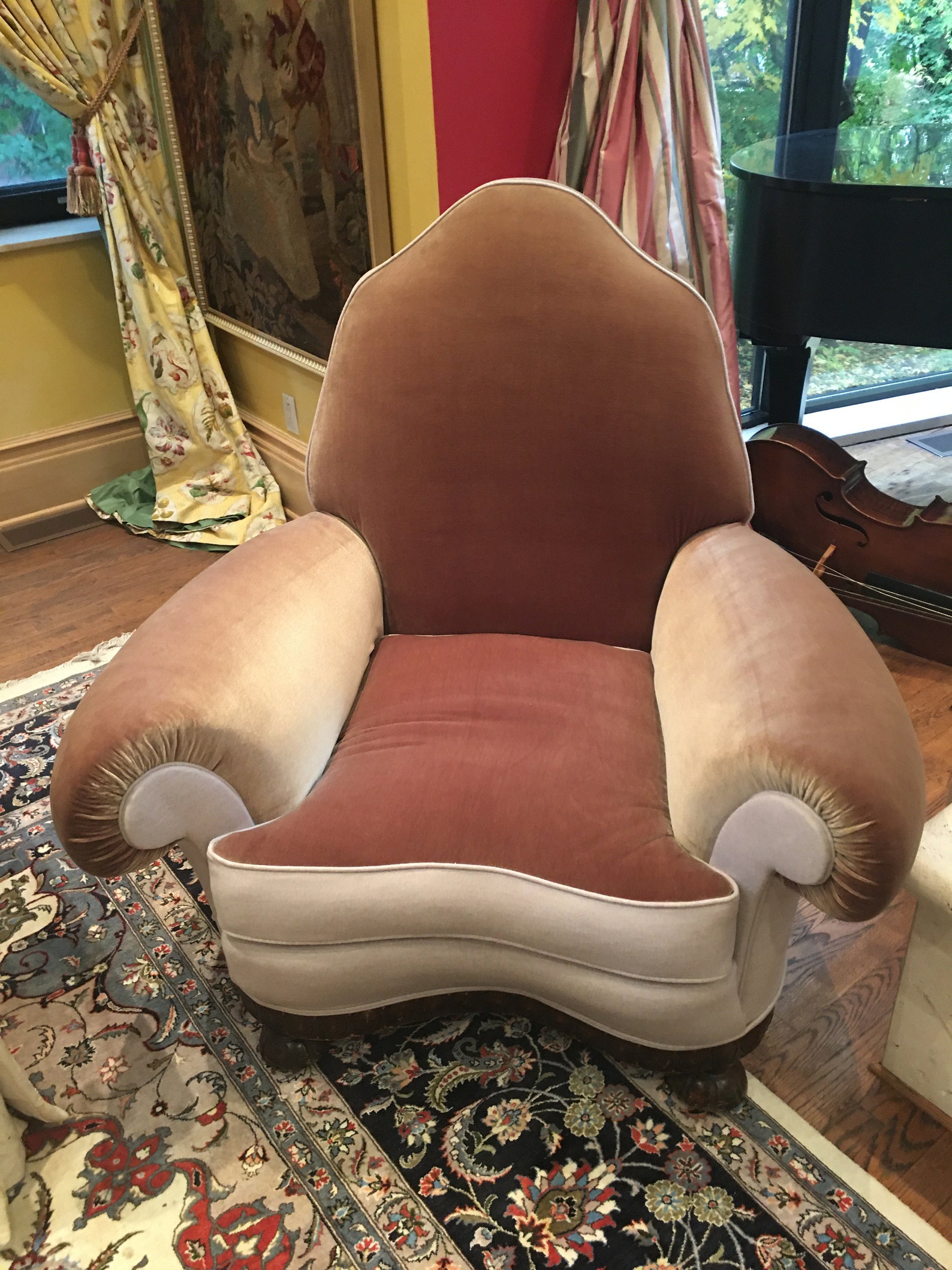 Newly Upholstered Antique Lounge Chair Etsy