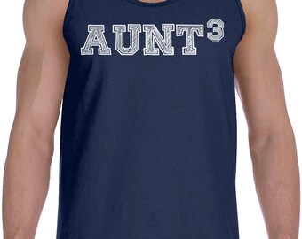 Cubed Best Aunt Funny Aunt Shirt To The Third Power Racerback Tank Top Aunt of 3 Cool Aunt Niece Nephew DT-01811 Family