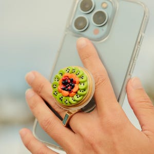Handmade Fruit Tart Pop Socket / Cute Miniature Food Cake Phone Accessories Phone Grip