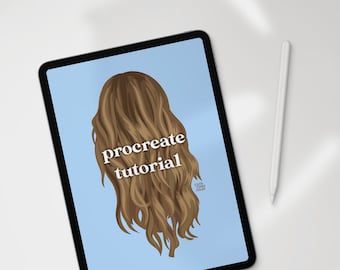 Detaillierte Gewellte Haarzeichnung Tutorial Procreate Etsy