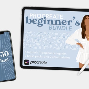 Procreate Beginner&#39;s Bundle: Tutorials, Brushes, Palettes (Digital Download)