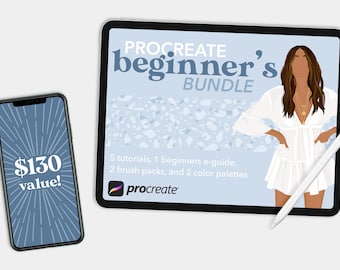 Procreate Beginner's Bundle: Tutorials, Brushes, Palettes (Digital Download)