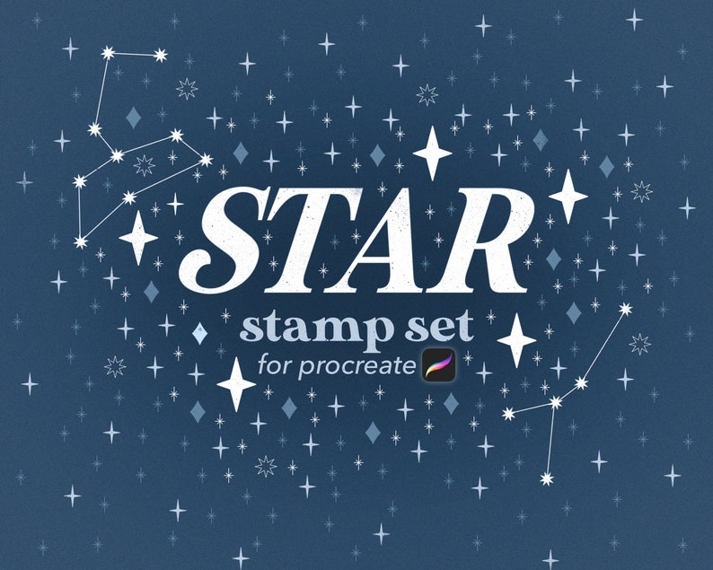 Procreate Star Stamp Set, Custom Brushes Stamps Stars Constellations ...