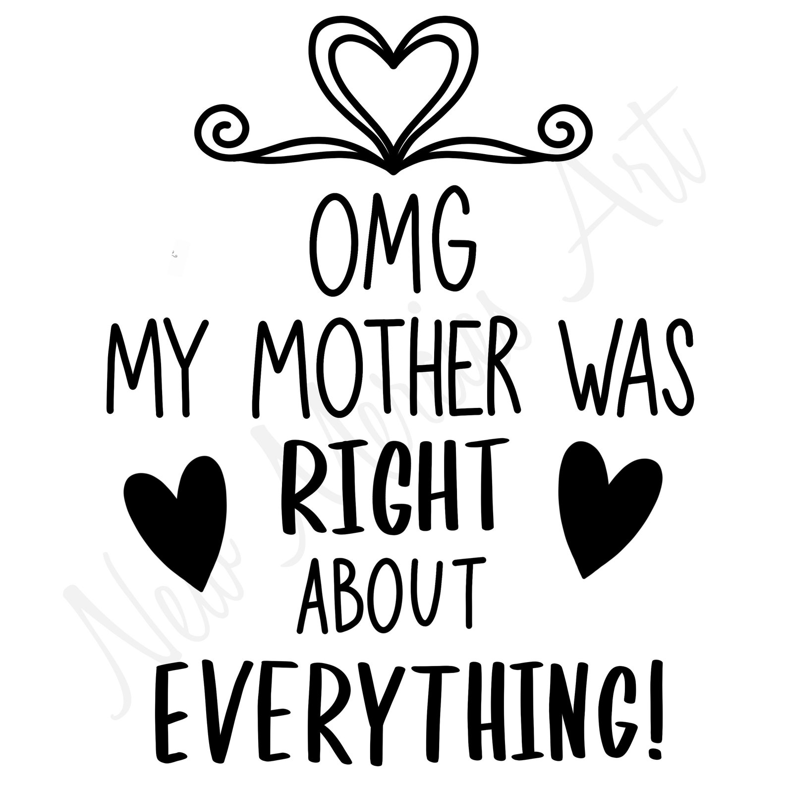 OMG My Mother Was Right About Everything, SVG, Png, Jpeg, Funny Quotes