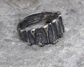Handmade Burnished Silver Ring A176 BONEBREAKER