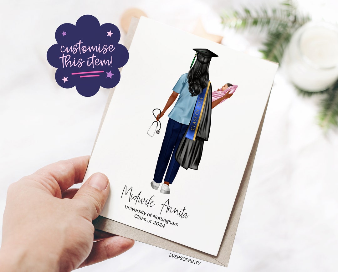 Personalised Graduation Card, Midwife Card, University Graduation