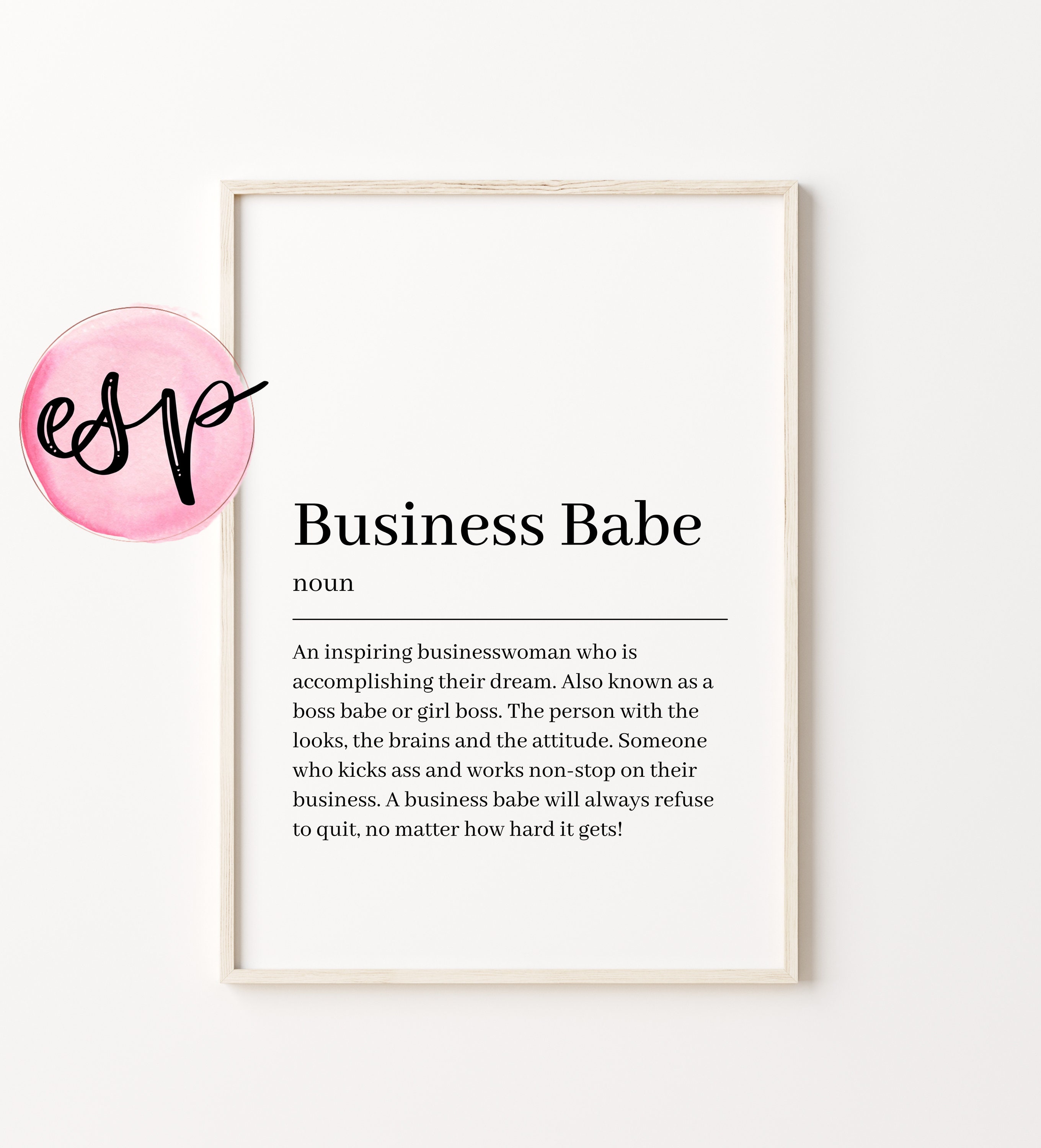 Business Babe Definition Print Small Business Owner Small Etsy