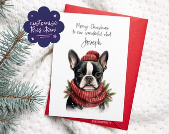 Personalised Christmas Card, Dog Christmas Card, Son Christmas Card, Card For Family, Christmas Card Boyfriend, Mum Christmas Card, Festive