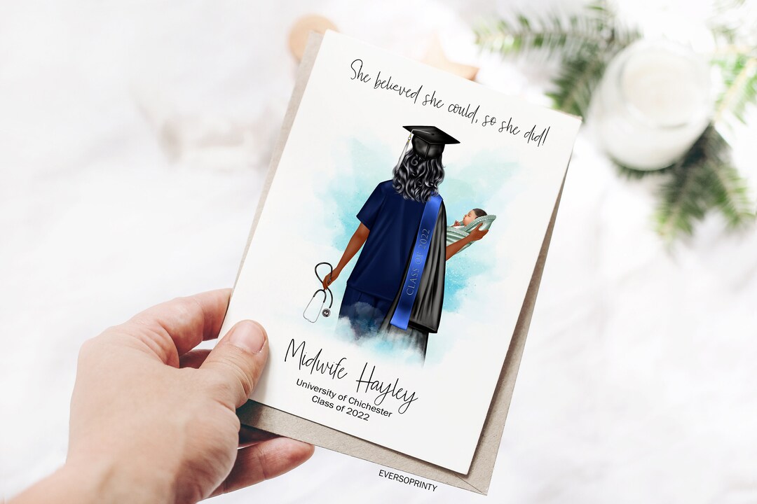 Personalised Midwife Graduation Card Graduation Gift Midwife Etsy