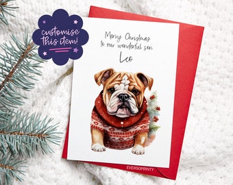 Personalised Christmas Card, Dog Christmas Card, Son Christmas Card, Card For Family, Christmas Card Boyfriend, Mum Christmas Card, Festive