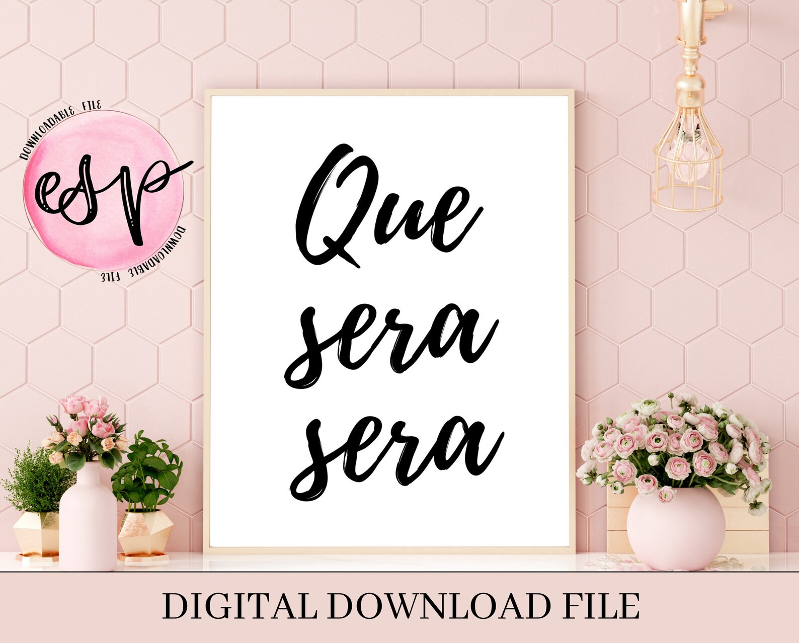 Que Sera Sera Printable Wall Art Typography Art Print | Etsy