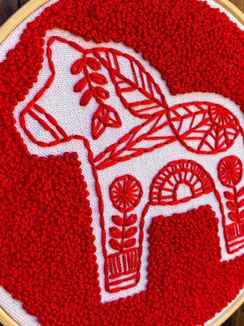 Dala Horse Embroidery Pattern Etsy