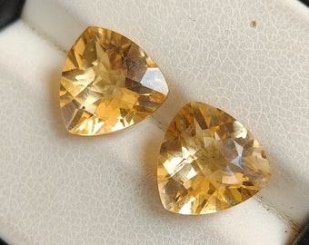 Citrine Pair Faceted Loose Cut Gemstone, Citrine For Jewelry Making Pair Stone Earrings/Jewelry/Pendant Gemstone 5.60Ct