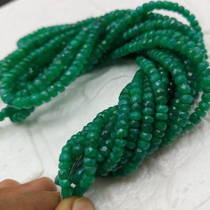 Natural Emerald Beads Strand | Faceted 4mm Beads Strand | Zambia Faceted Beads for Jewelry | AAA Real Emerald Beads for Bracelet & Necklace