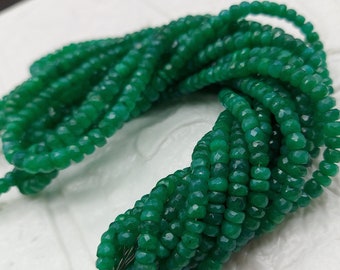 Natural Emerald Beads Strand | Faceted 4mm Beads Strand | Zambia Faceted Beads for Jewelry | AAA Real Emerald Beads for Bracelet & Necklace