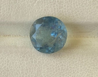 3.70 Ct Aquamarine Round Faceted Cut Loose Gemstone, Aquamarine Round Shape Stone Ring/Pendant Jewelry Making