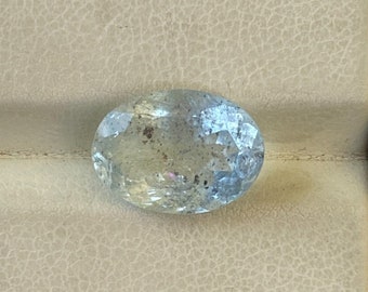Natural Aquamarine Oval Cut Gemstone, Blue Aquamarine Loose Oval Faceted Stone, For Jewelry/Ring Making