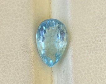 2 Ct Natural Aquamarine Pear Faceted Cut Gemstone, Aquamarine Pear Shape Stone For Ring Jewelry/Pendant Making