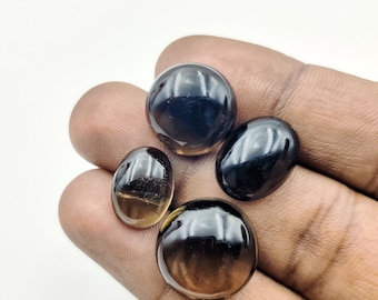 Natural High Quality Brown Smoky Gemstone Oval/Round Loose Cabochon Gemstone For Jewelry Making, Smoky Pendant, Ring/Earring/Necklace Making