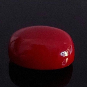Natural Italian Red Coral Cabochon, Oval Moonga Gemstone, Loose Stone for Jewelry Making