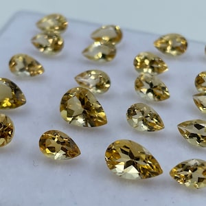 Yellow Citrine Faceted Pear Shape Cut Loose Gemstone Top Quality Gemstone for Jewelry Making