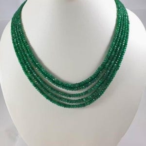 Natürliche Smaragd Rondelle Perlen Strang | Facettierte grüne Edelstein Schmuckherstellung Lieferungen (4 - 5 mm)
