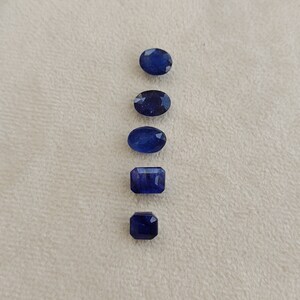 Natural Blue Sapphire Faceted Loose Gemstone, Mix Shape Blue Sapphire Stone 5 Pcs 17.30 Ct
