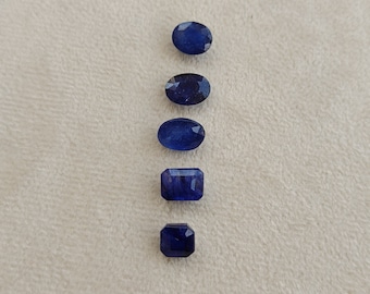 Natural Blue Sapphire Faceted Loose Gemstone, Mix Shape Blue Sapphire Stone 5 Pcs 17.30 Ct