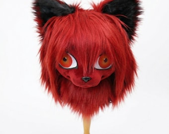 Realistic Red Wolf Fursuit Head | Breathable Canine Kigurumi | Lightweight Furry Convention Mask