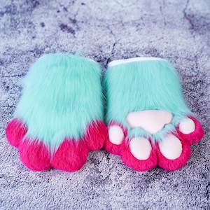 Fursuit Puffy Paws,Cosplay pelzigen Hand,anthro benutzerdefinierte pelzigen Kunst Petplay,Katze Fuchs Hund Liebhaber Geschenk,Geschenk für Tochter Teenager, Comic con Ausrüstung