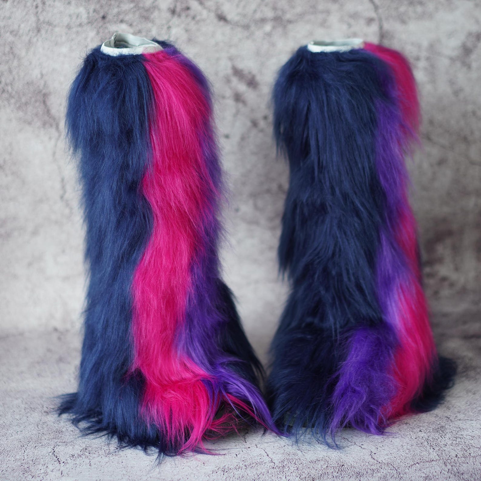 Furry Leg Warmers - Plush Boot Covers for Cosplay Costume, Animal Themed Dance Socks, Fursuit Accessories, Convention Gear