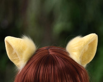 Serre-tête oreilles de Fluttershy pour cosplay | Accessoire de costume MLP | Kemonomimi de poney jaune | Accessoire pour convention d'anime
