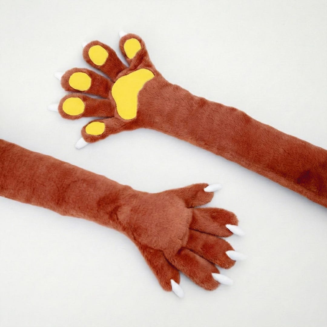 Slim Fursuit Paws, Long Arm Paws, Feral Claws Handpaws, Furry Cosplay ...