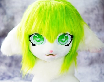 Maschera Kig Kemono, testa di fursiut, maschera di gatto kig, maschera di gatto reale fatta a mano, testa di maschera cosplay pelosa, regalo di compleanno con maschera di animale, testa di maschera Fursuit,