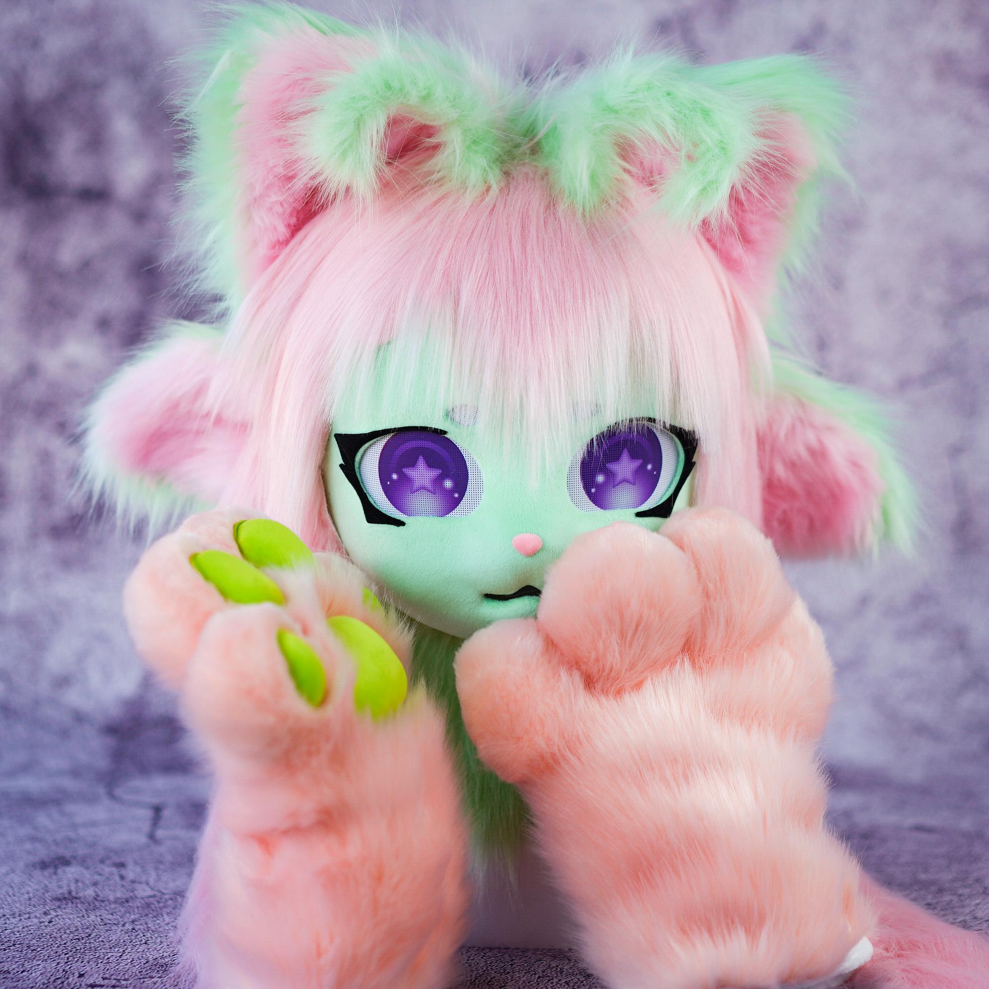 Alien Baby Part 2 Green Kigurumi Mask Furry Mask With Matching