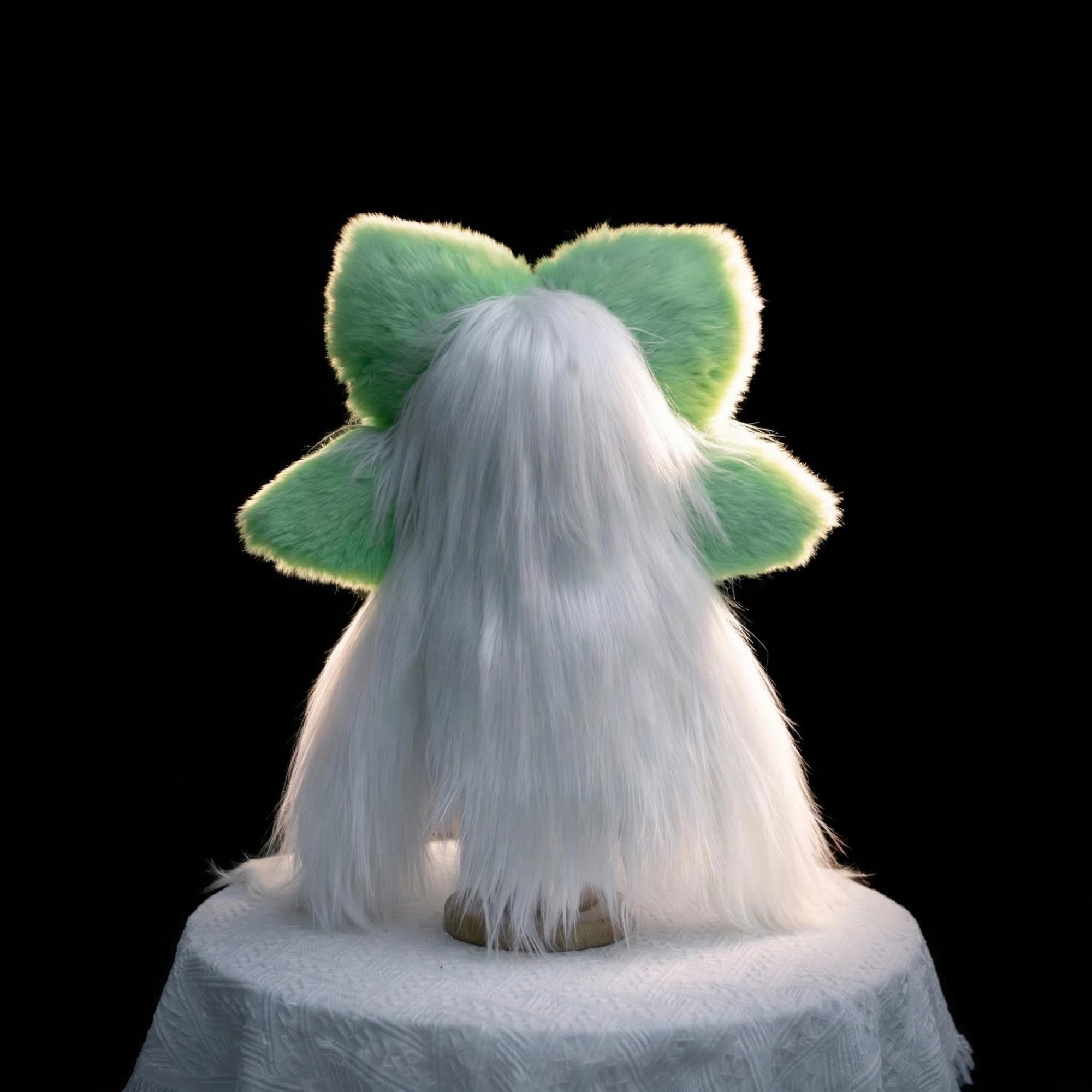 Alien Cat Fursuit Mask White Lime | Anime Kigurumi Faux Fur Head ...