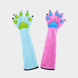 Slanke Fursuit-poten, lange armhandschoenen, imitatiebont 5-vingerige Kemono-handpoten, zeer beweeglijke Feral Claws cosplay-uitrusting