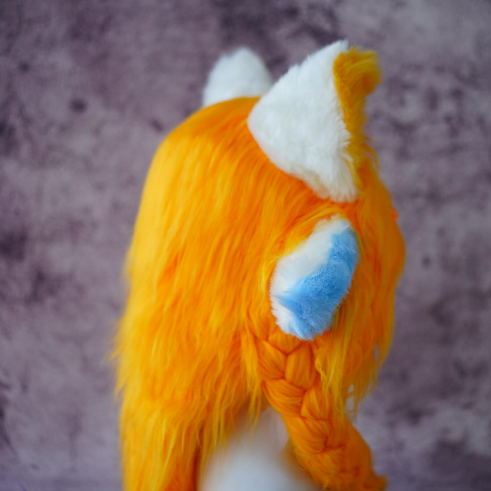 Colorful Fursuit Mask – Kawaii Animal Cosplay Head, Orange Blue Furry ...
