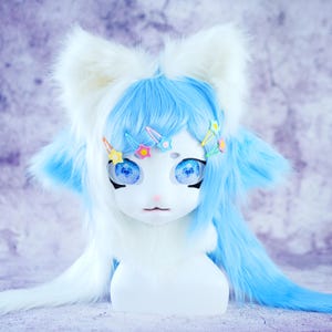 Anthro Animal Mask, Fantasy creature, Furry Convention Costume,Faux Fur Character Headpiece, Cosplay Fursuit Accessory, Furry Fandom Partial