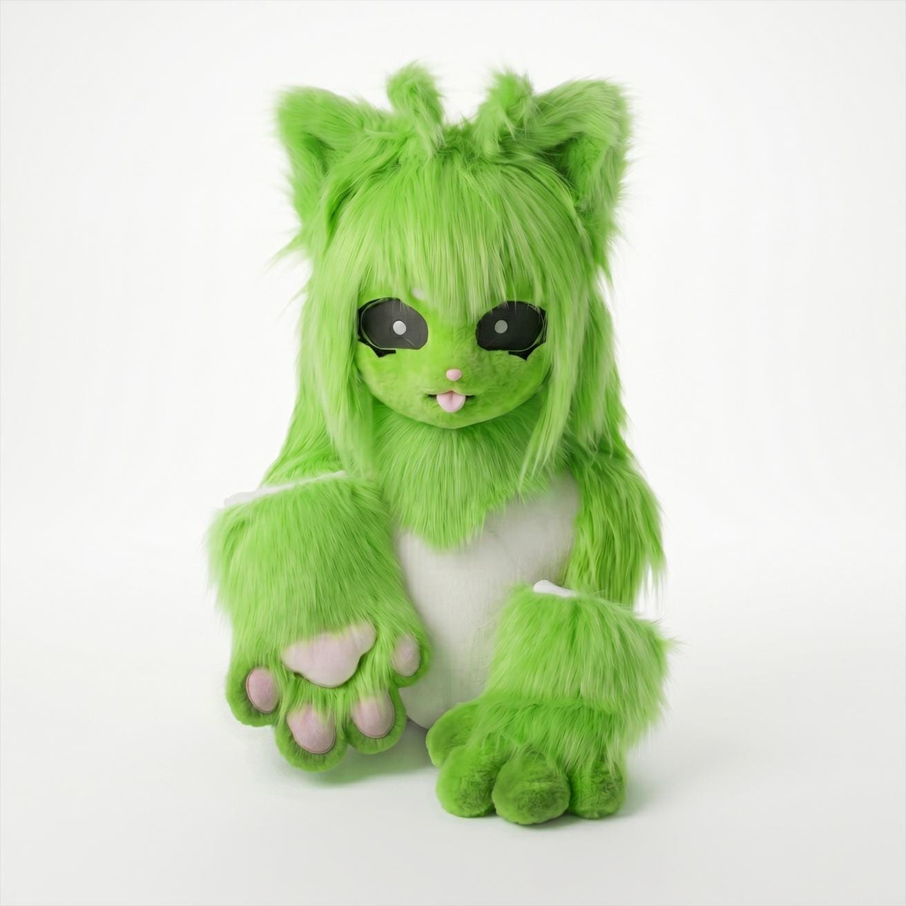 Alien Cat Fursuit Partial Set | Red & Blue Cosplay Head and