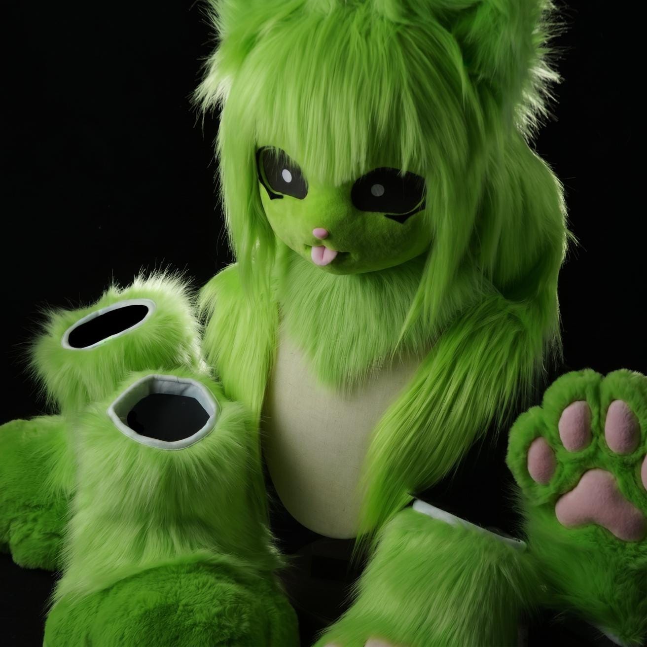 Alien Cat Fursuit Mask Set, Fursuit Paws Set, Furry Gloves and Shoes ...