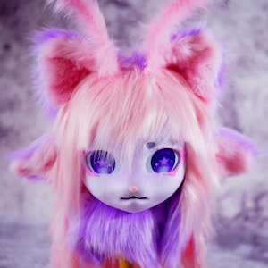 Alien Kig Furry Mask - Professional Anthro Animal Head Faux Fur Convention Cosplay Custom Character Design, 624