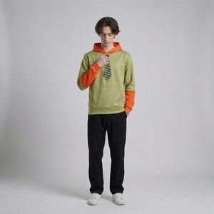 Felpa con cappuccio cosplay di Nick / Alternativa fursuit arancione e verde in misto pesante / Felpa fursona stile Nick Wilde immagine 2