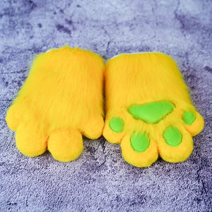 All Gimger Pfoten Handschuhe-4-Finger Welpen Kitty Cosplay Kostüm Zubehör Tier pelzigen Pfoten für Halloween Weihnachten Motto-Party Petplay